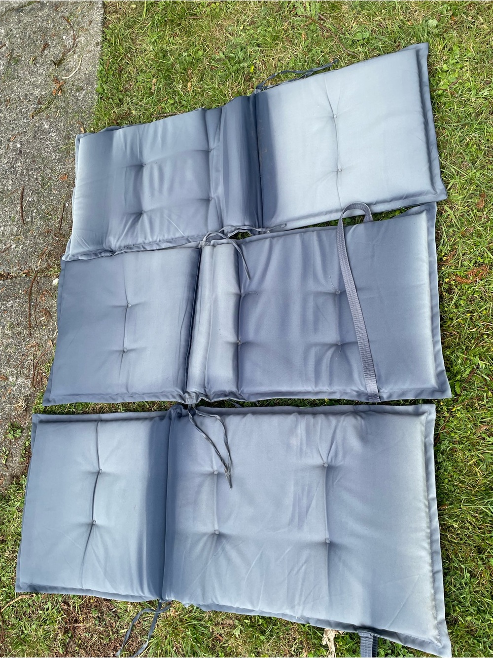 Outdoor High-Back Patio Chair Cushion — Slate Gray - Picture 3 of 3